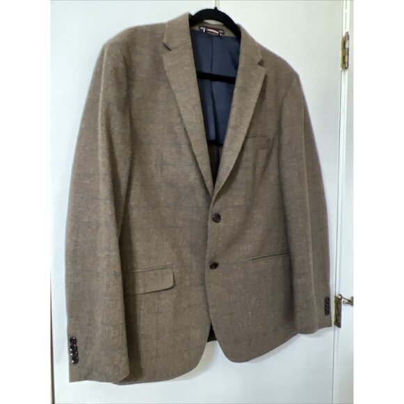 Tommy Hilfiger Other - Tommy Hilfiger Suit Jacket Mens 42R Brown Blue Checkered Wool  Blazer Sportscoat